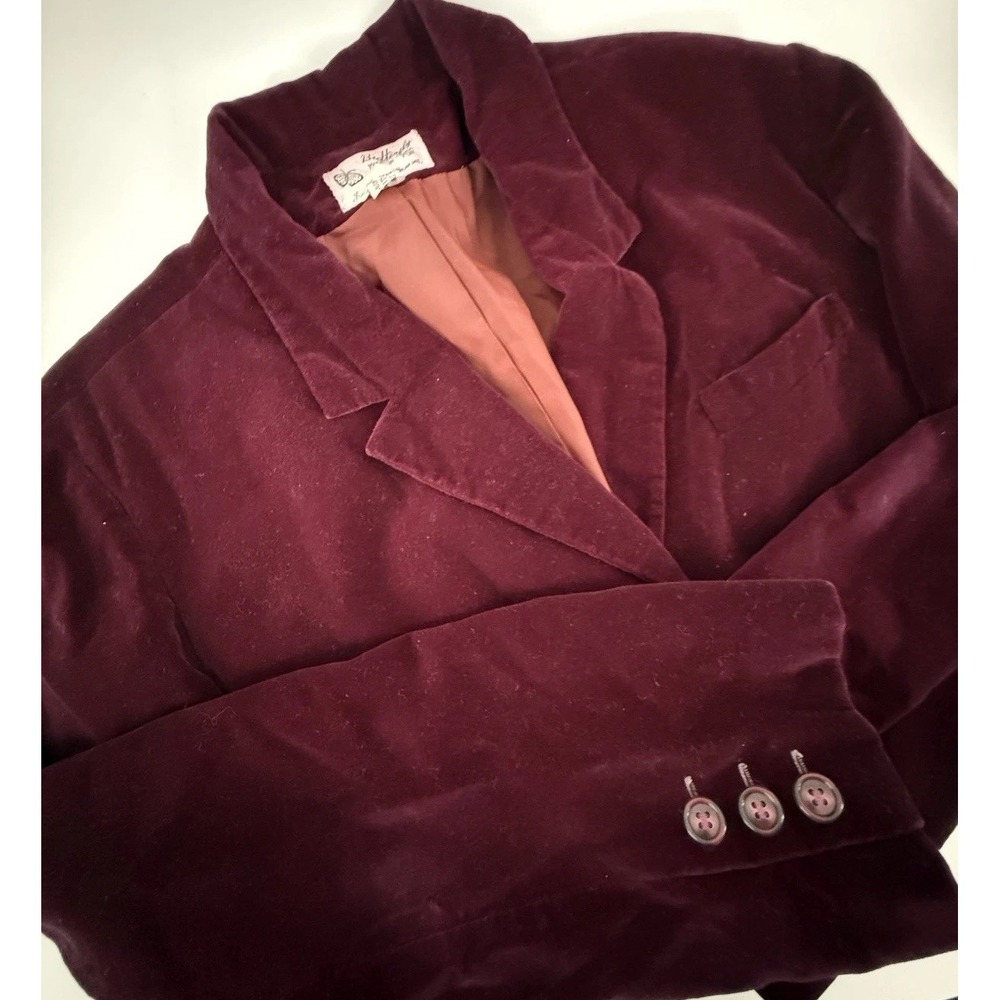 Vintage 1960's Classic Burgundy Velvet Blazer Cotton by Butterfly For Prestige